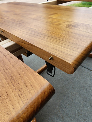 Solid Teak Oblong Danish Dining Table by Gudme