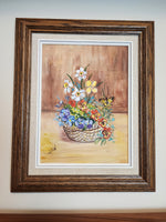 Original Framed Flowers Painting - Lyon