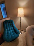 Lotte Bostlund Retractable Floor Lamp with Tapered Brown Jute Shade