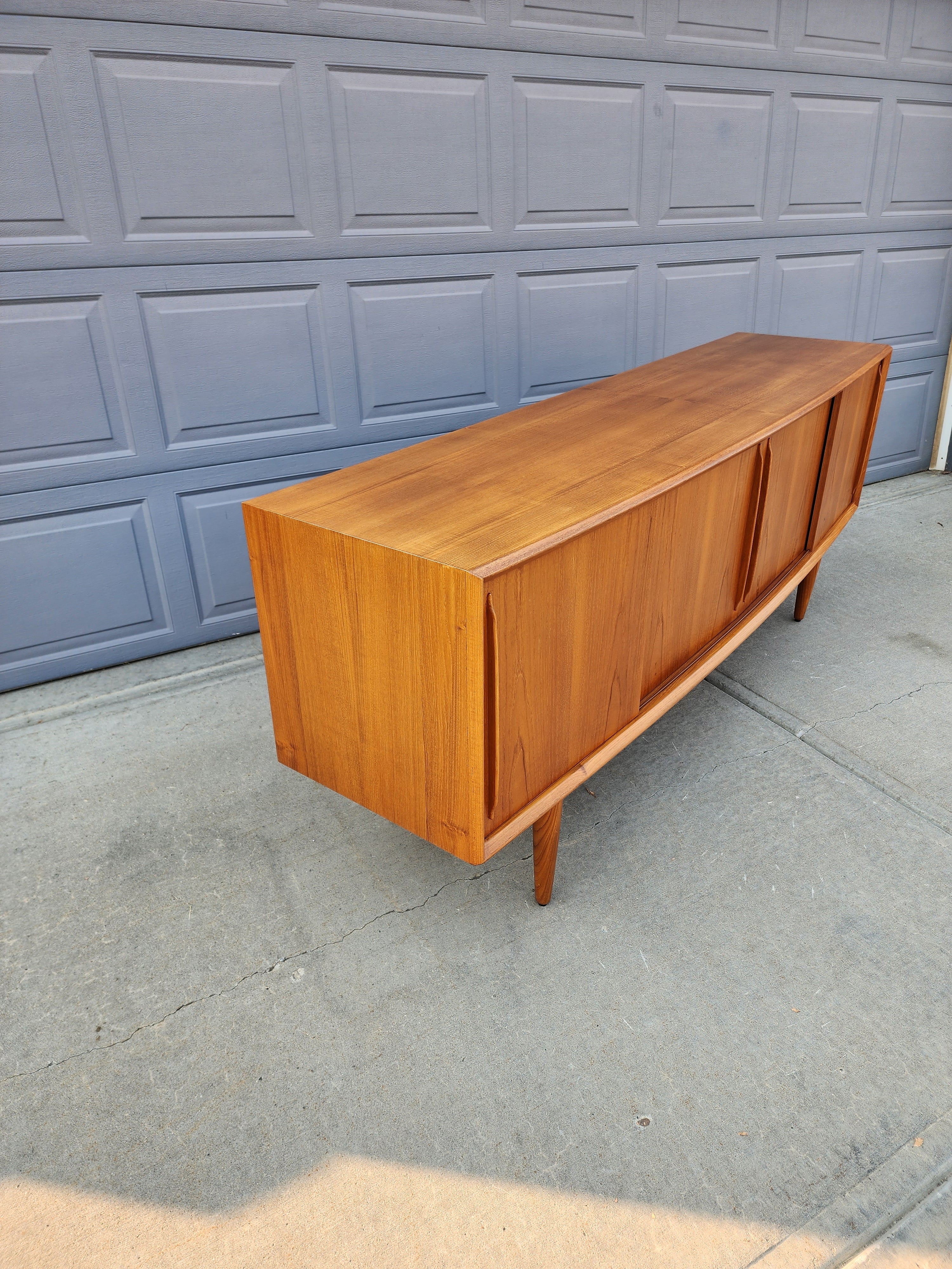 H.P Hansen Danish Teak Curved Front Sideboard