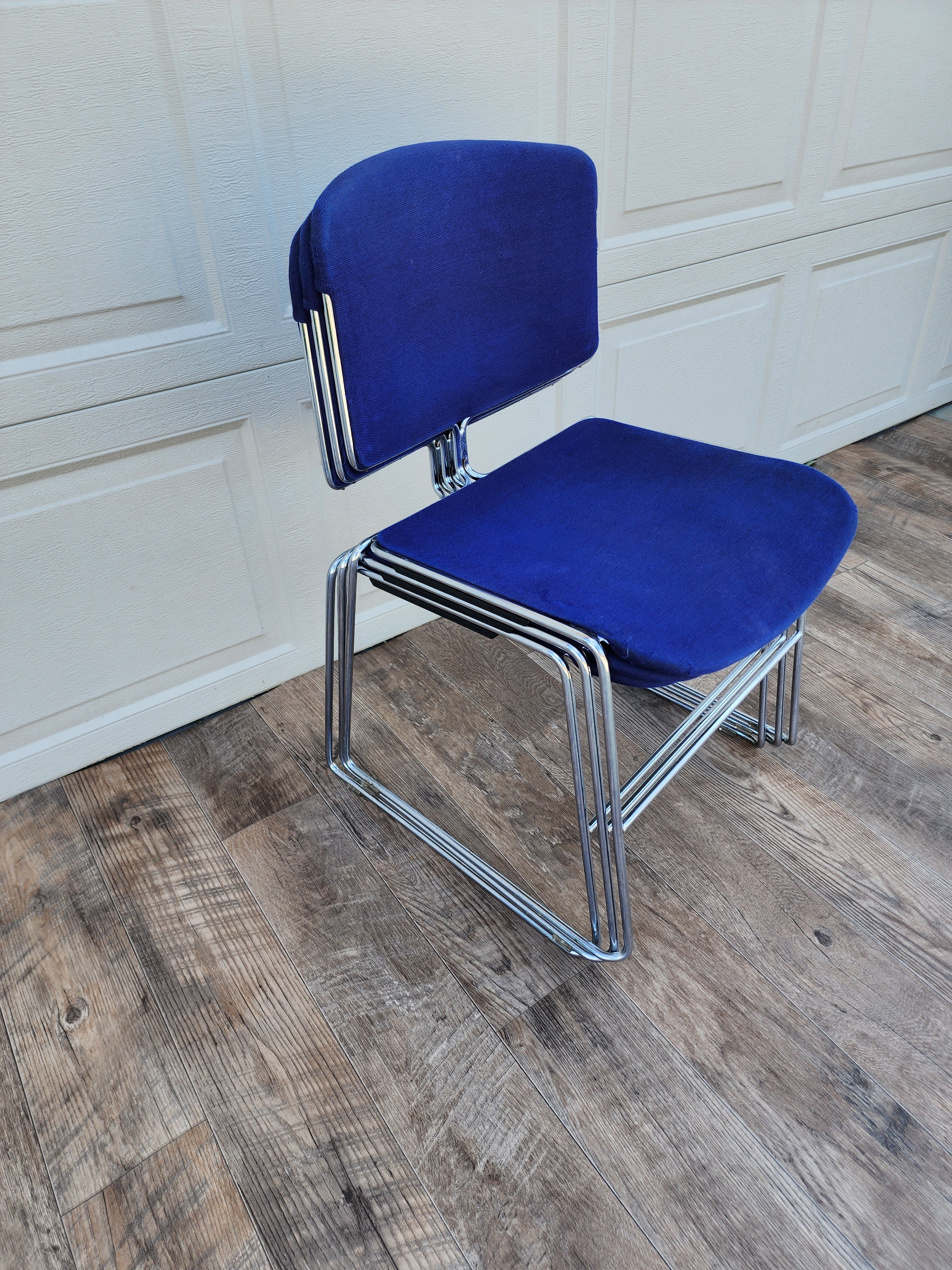 Steelcase Max-Stacker Upholstered Chairs - set of three