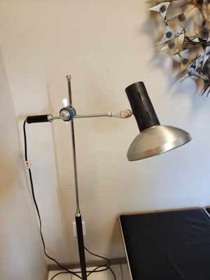 Retro Black & Aluminum Adjustable Floor Lamp