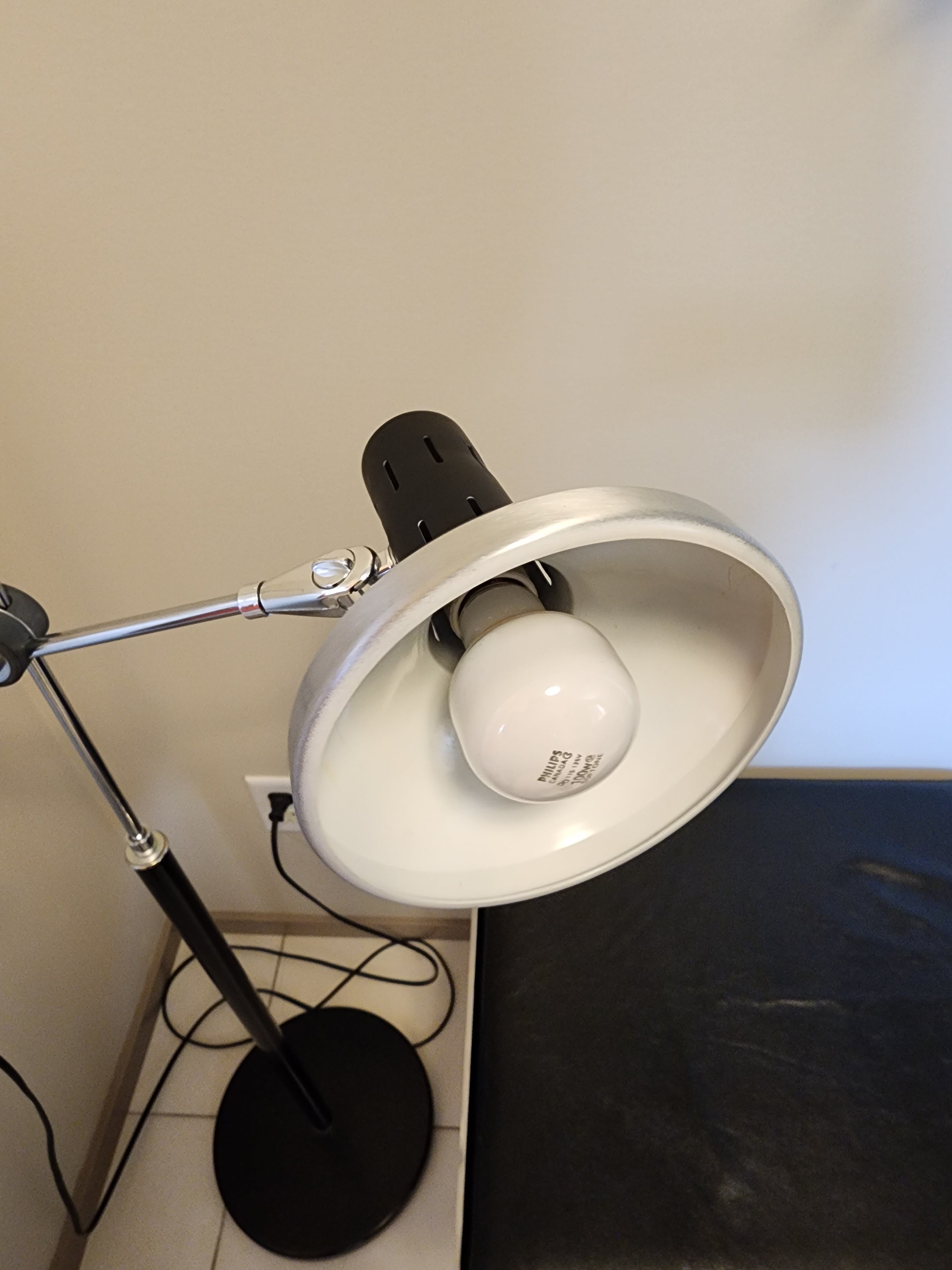 Retro Black & Aluminum Adjustable Floor Lamp