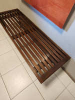 Large Slat Bench Coffee Table - Vintage Condition
