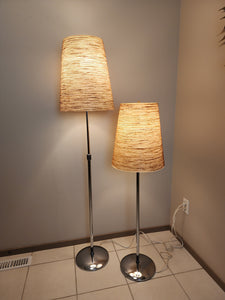 Lotte Bostlund Retractable Floor Lamp with Tapered Brown Jute Shade