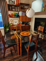 Set of 10 Teak Bowtie Ladder Back Dining Chairs