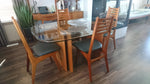 Set of 10 Teak Bowtie Ladder Back Dining Chairs