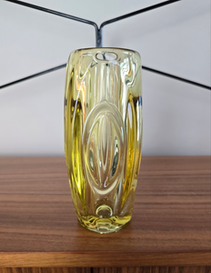 Sklo Union Small Yellow Bullet/Lens Glass Vase