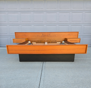 Teak Queen Bedframe w/ Floating Nightstands
