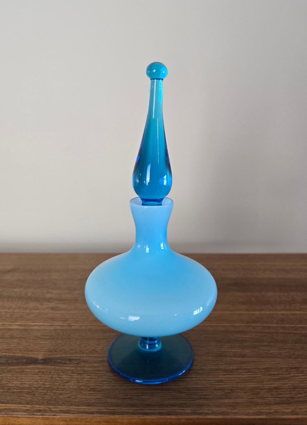 Empoli Cased Glass Light Teal Mini Decanter