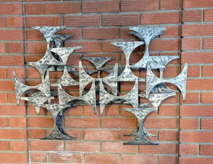 Brutalist Metal Wall Sculpture
