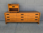 Teak 9 Drawer Dresser & Nightstand