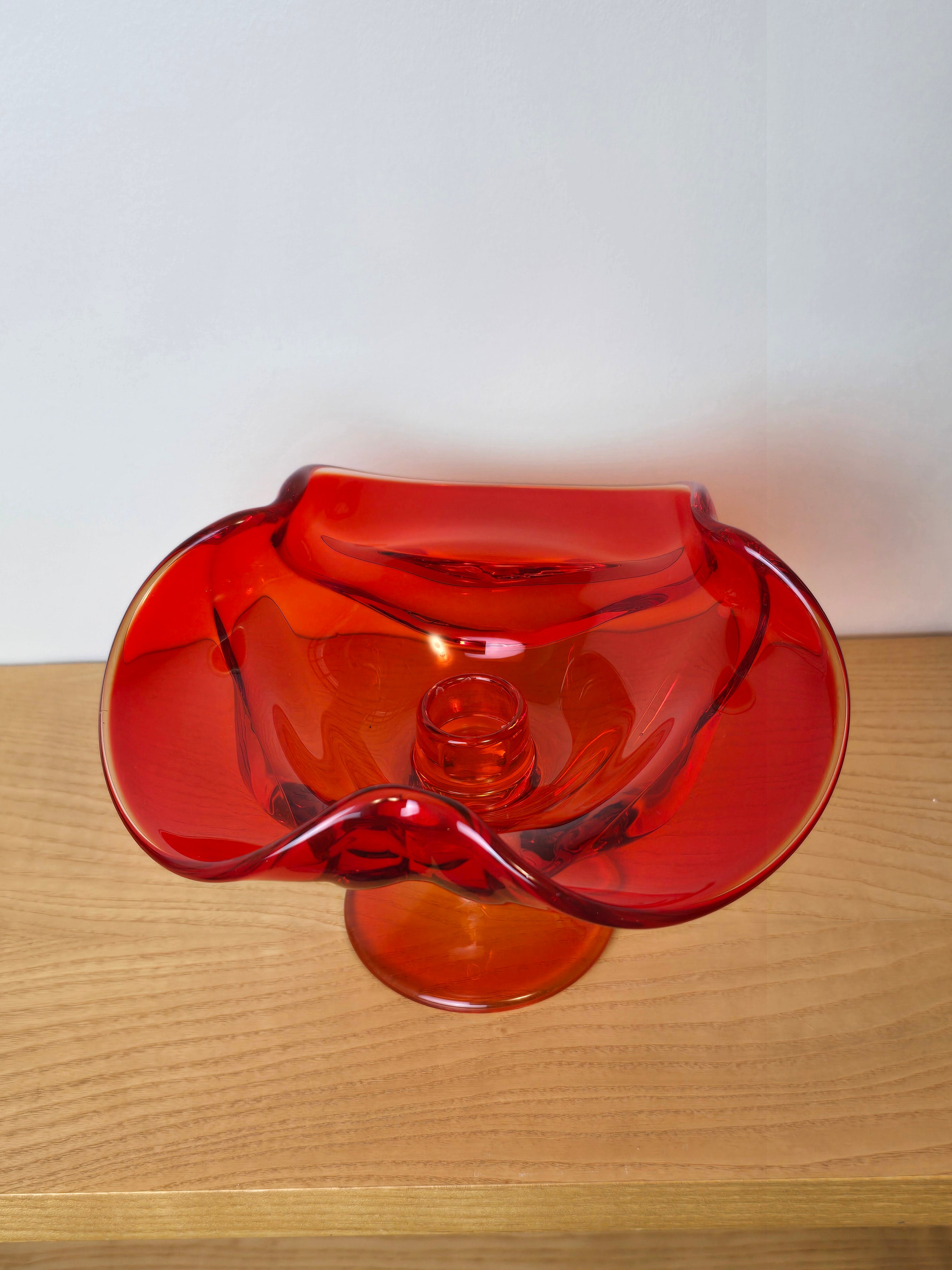 Viking Glass Epic Persimmon Candle Holder