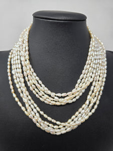 Single Strand of Rice Pearl Necklace