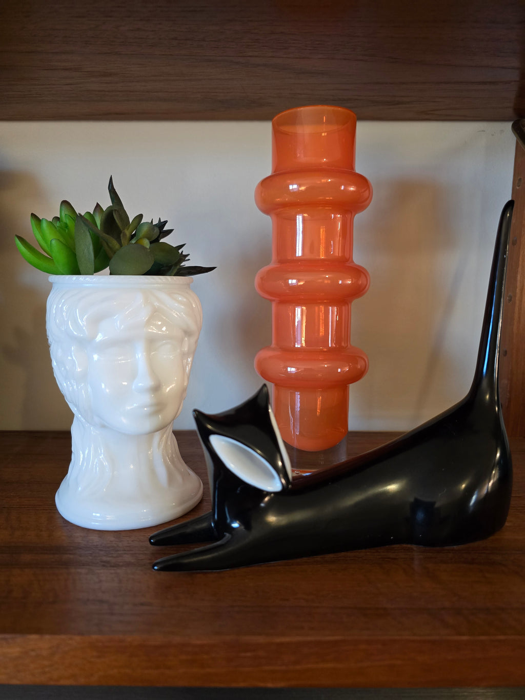 Milk Glass Lady Head Planter