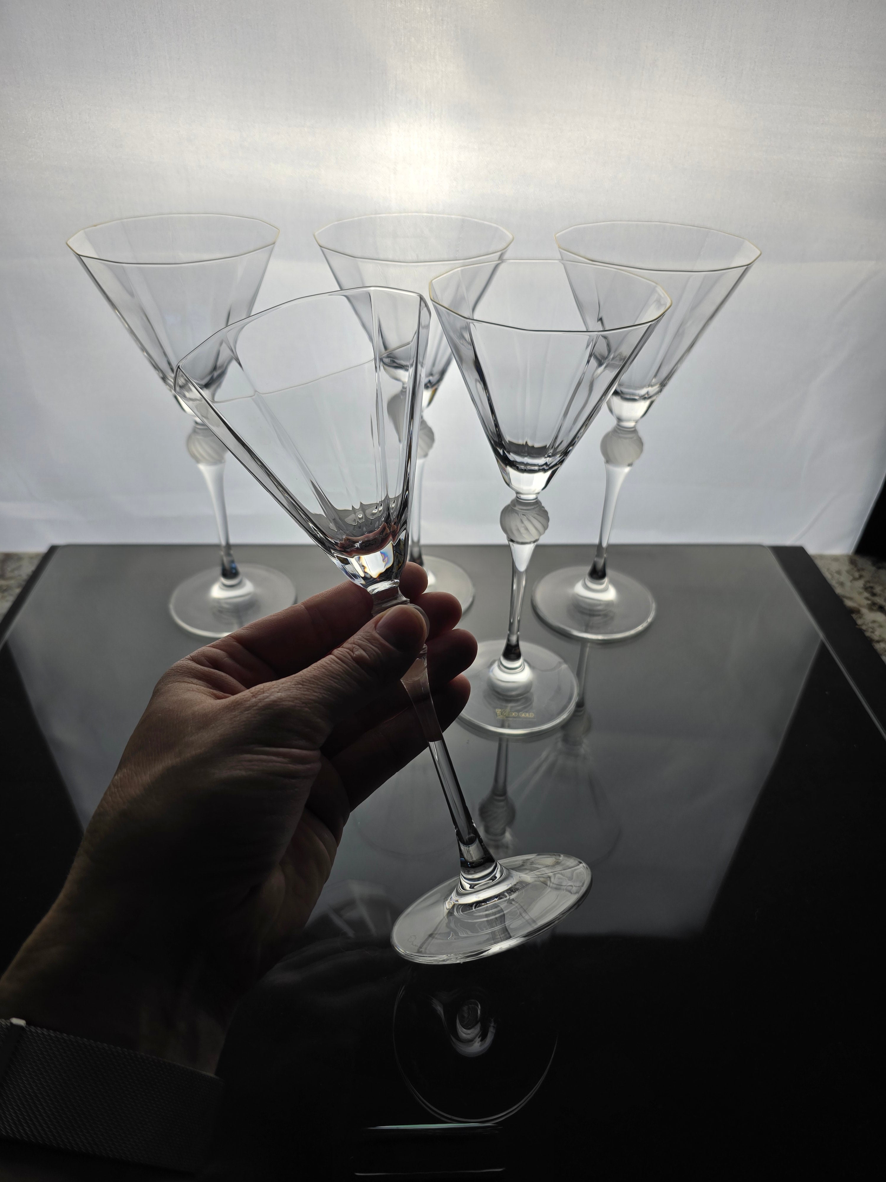 Oscar de la Renta Tuxedo Gold Goblets x5
