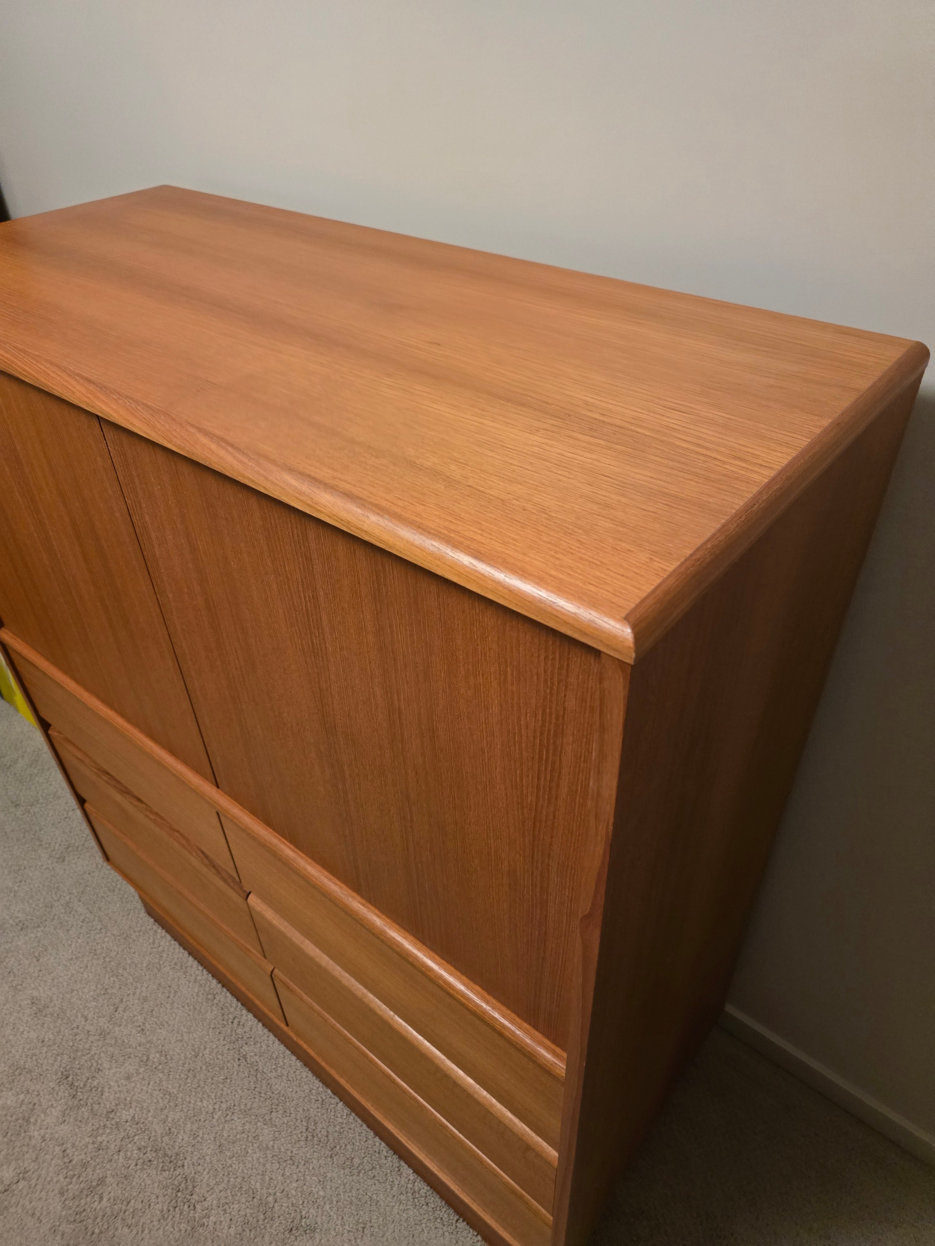 Large Teak Gentleman's Chest of Drawers