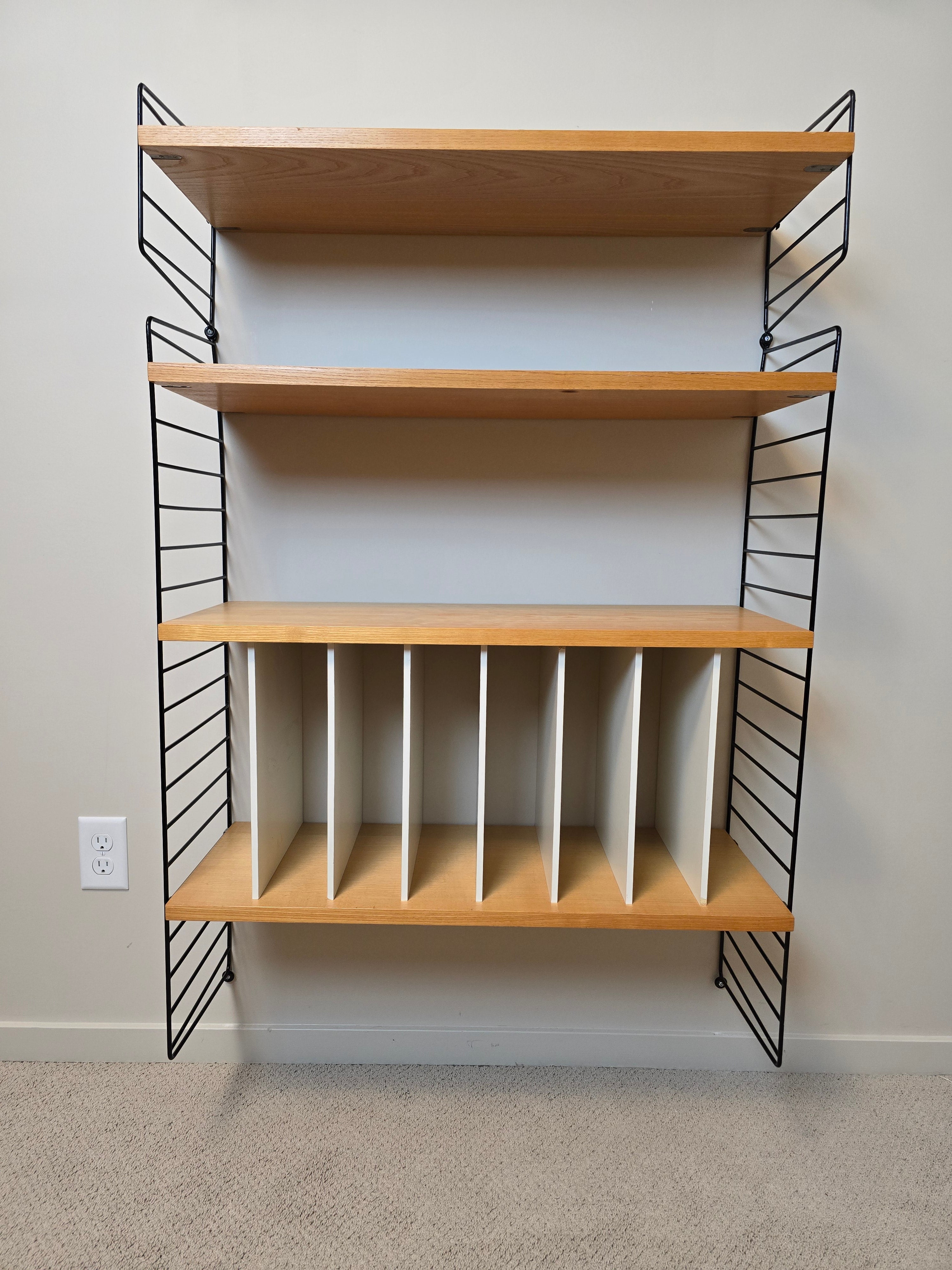String Modular Shelf System in Black & Ash