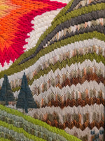 Vintage Framed Bargello Long Stitch Needlepoint Art