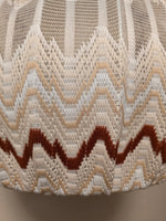 Teak & Missoni-Style Knit Wall Mount Lamp