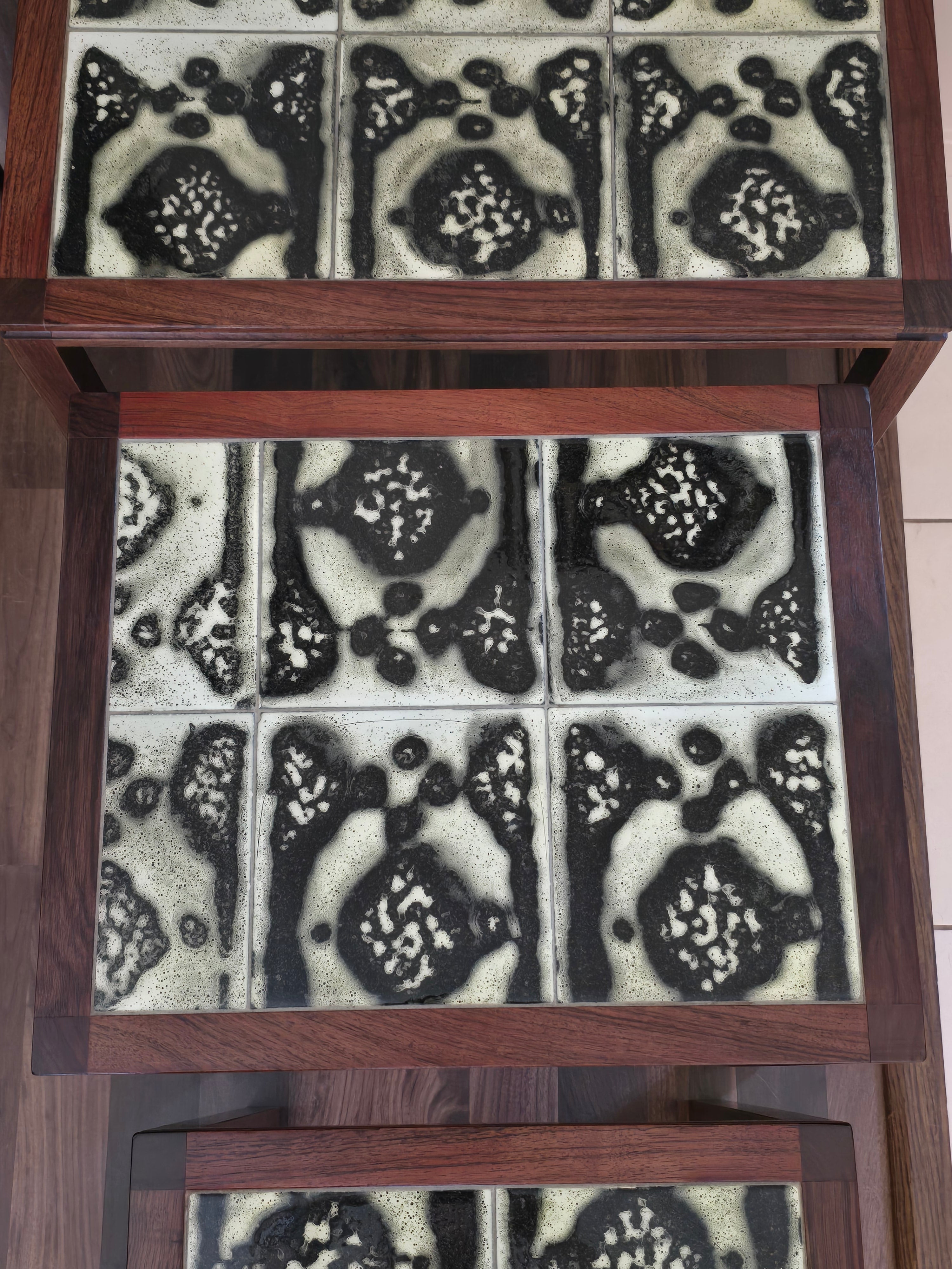 Danish Rosewood & Tile Nesting Tables