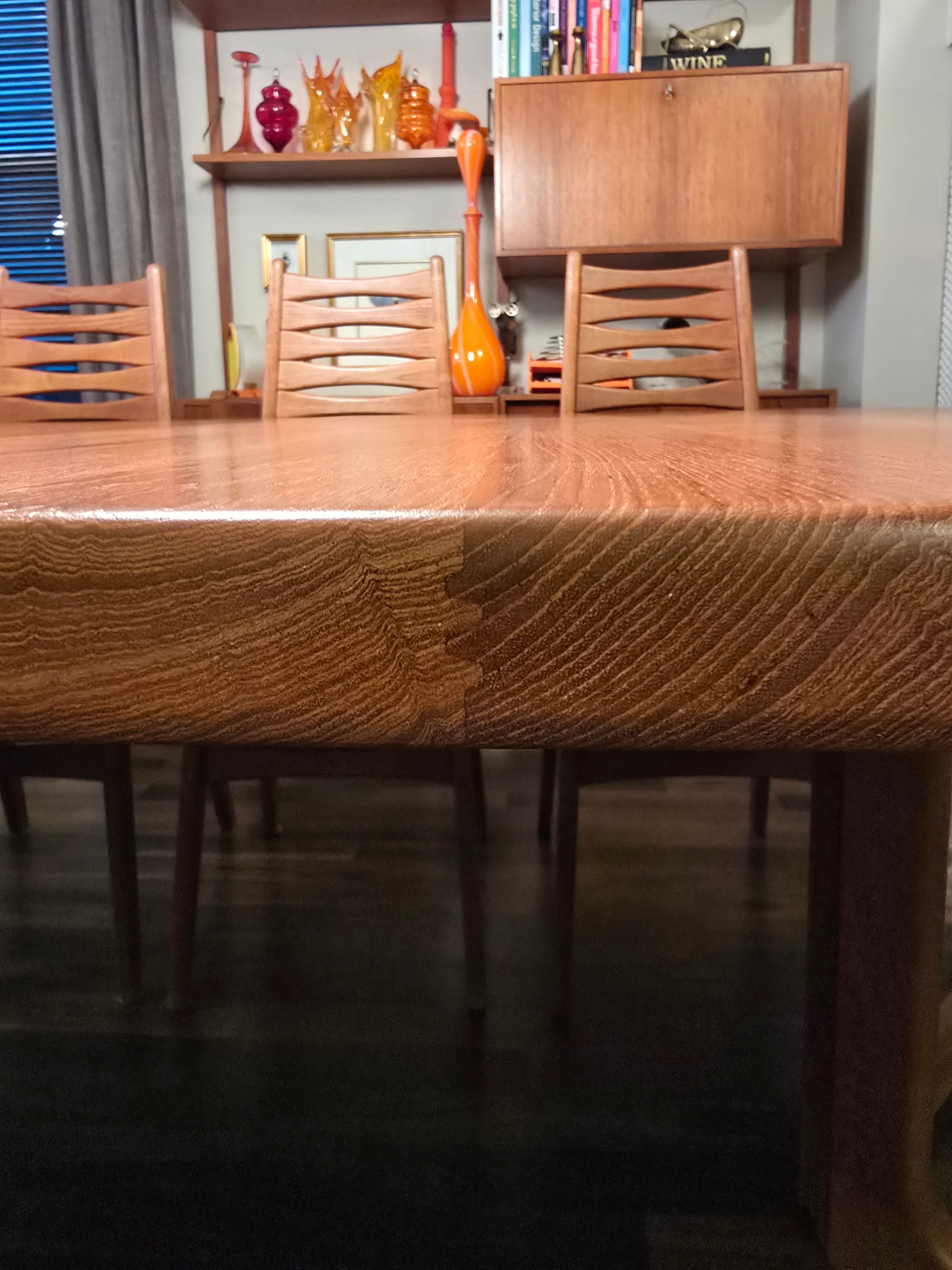 Niels Bach Danish Solid Teak Round Pedestal Dining Table