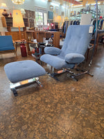 RS Associates Chrome Cantilver Lounge Chair & Ottoman