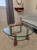 Postmodern Teak & Glass Coffee Table