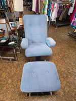 RS Associates Chrome Cantilver Lounge Chair & Ottoman