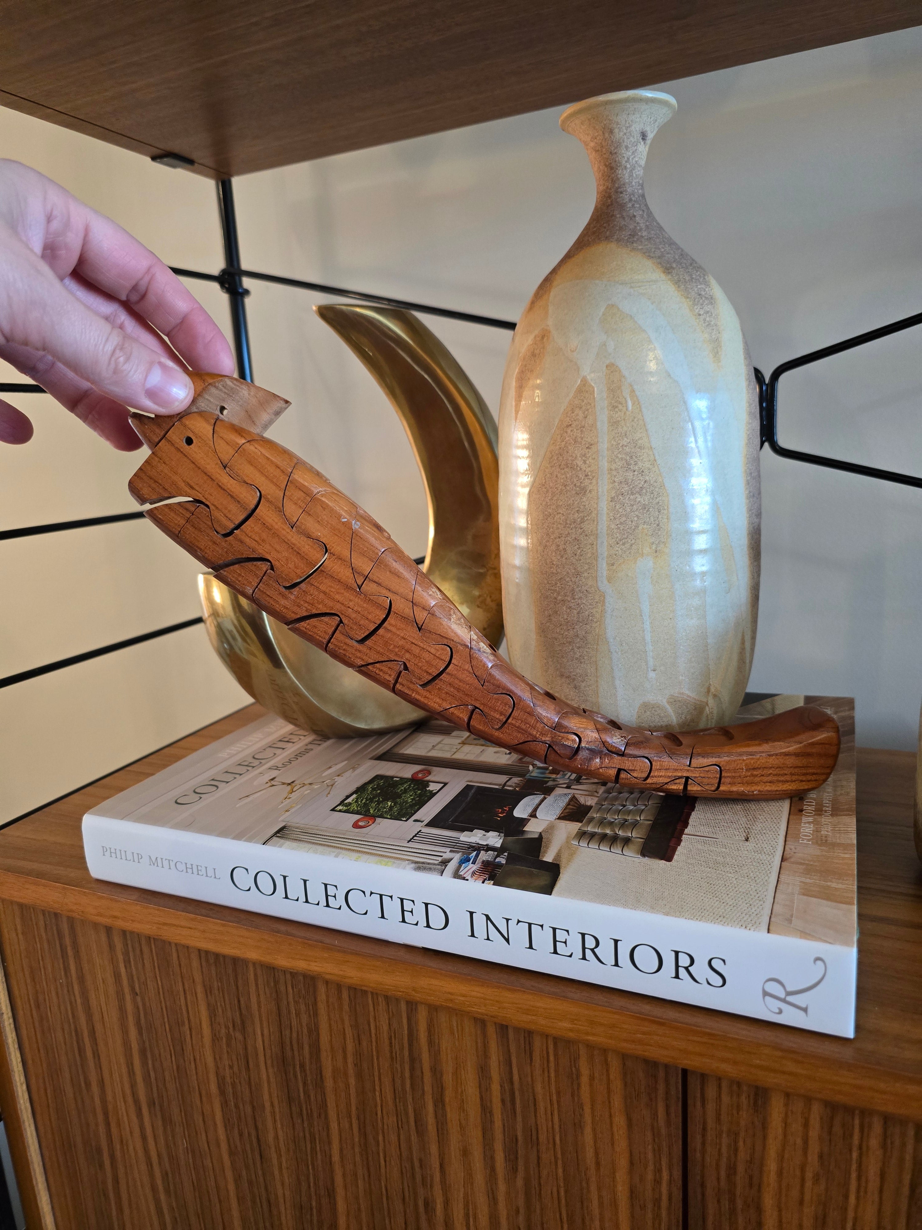 Teak Articulated Fish Puzzle