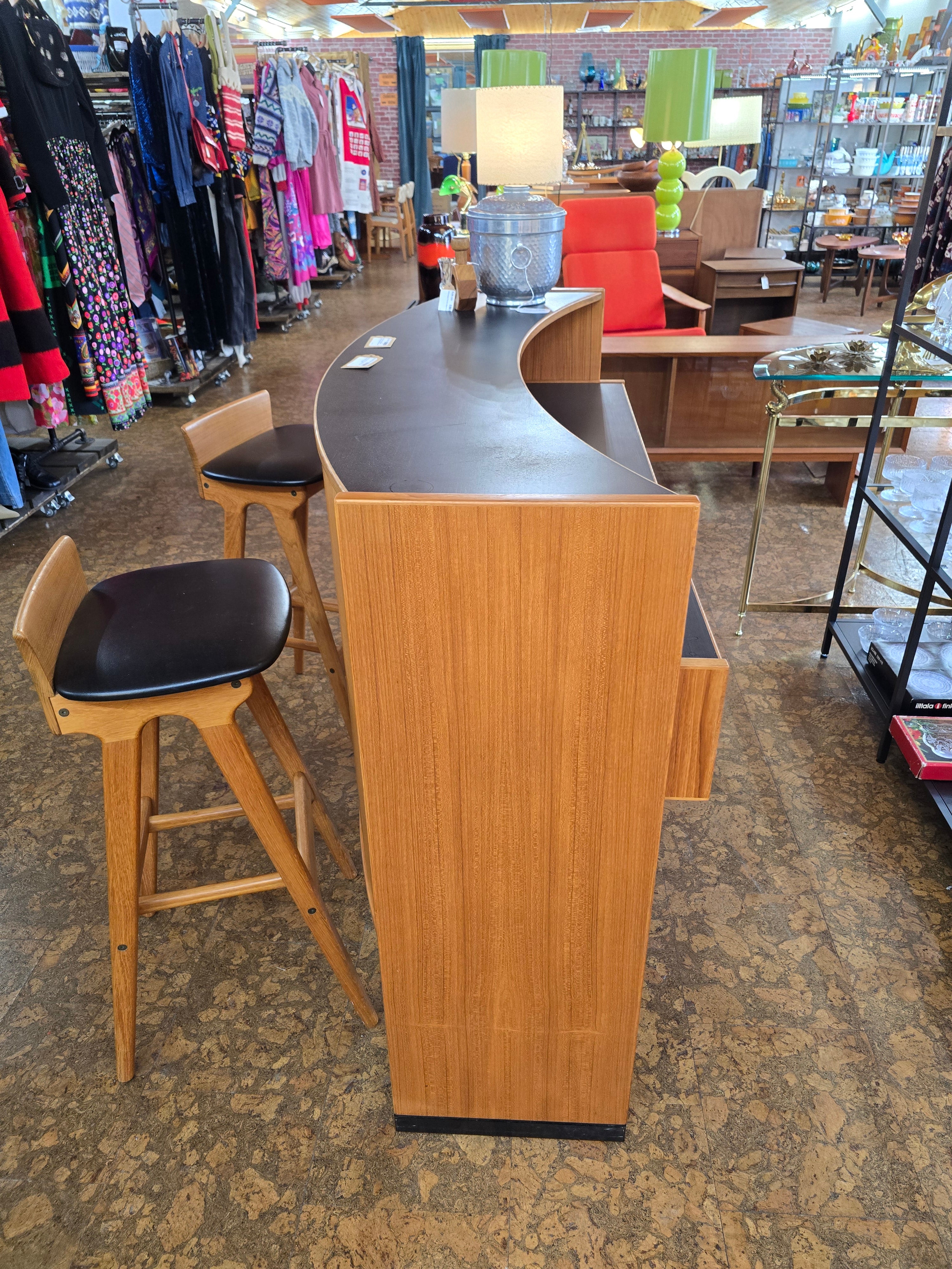 Dyrlund Teak Boomerang Bar by Erik Buck