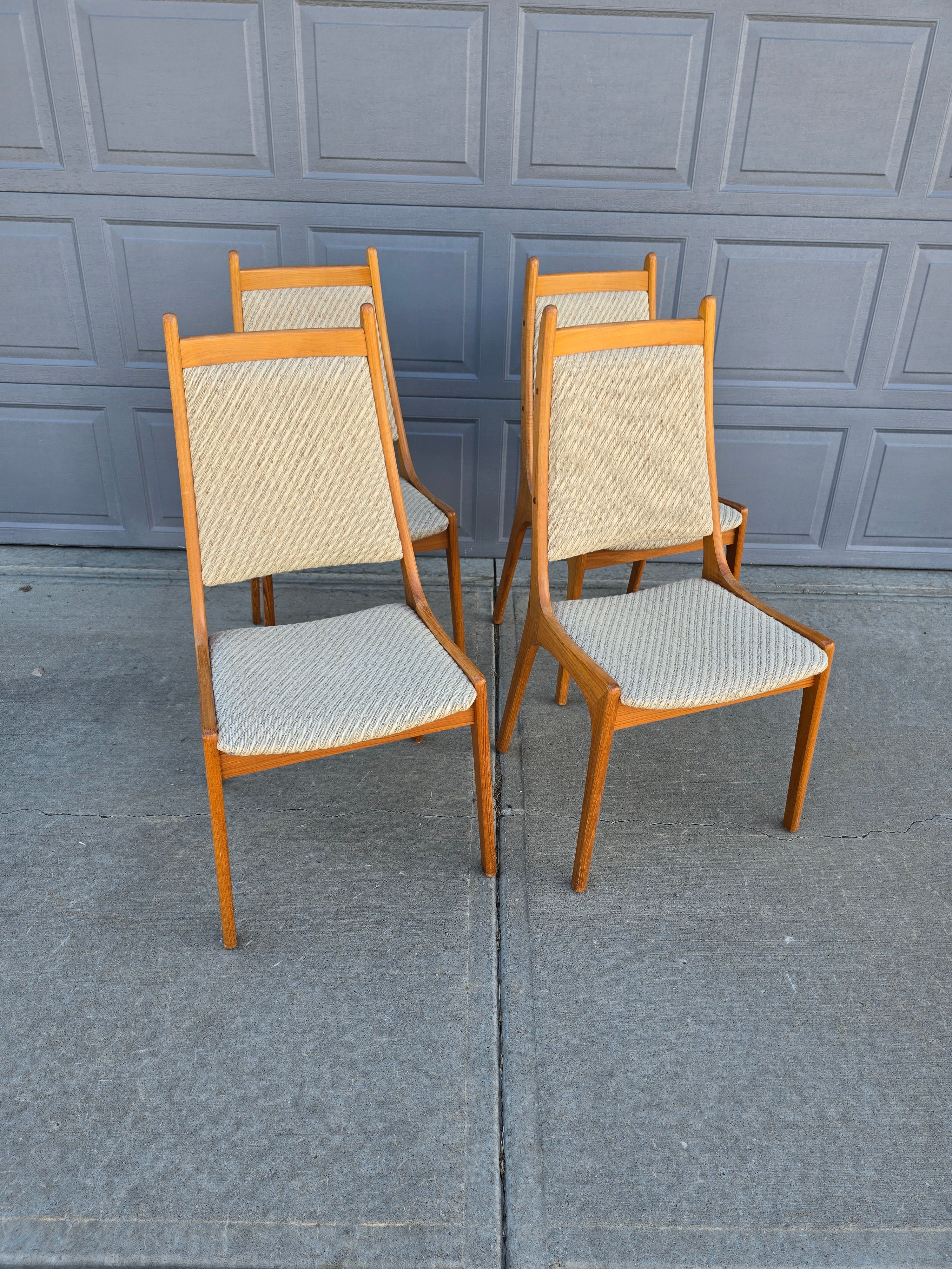 Teak High-back Dining Chairs - Set of 4