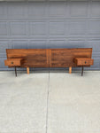 Queen Walnut Headboard w/ Floating Nightstands