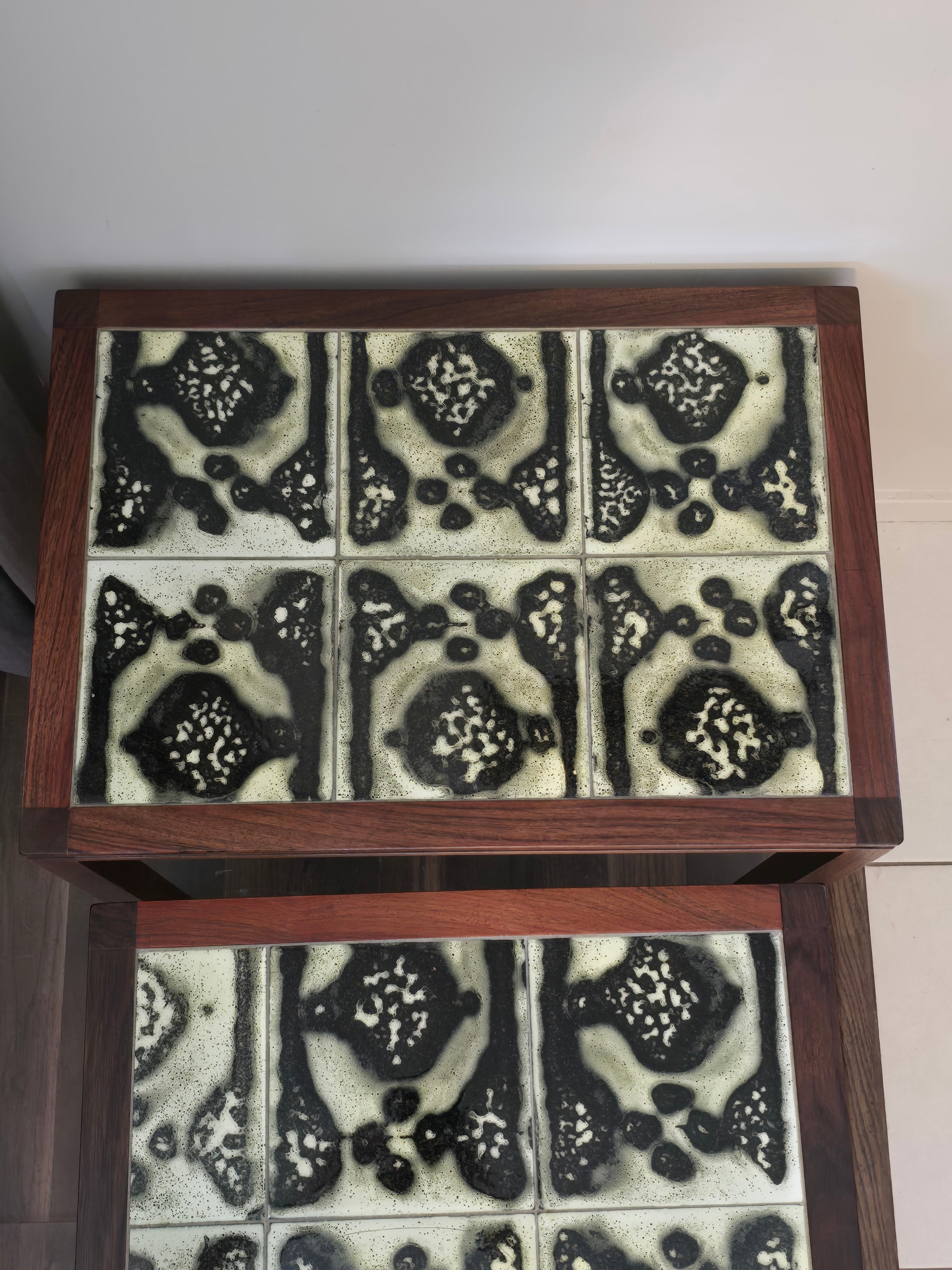 Danish Rosewood & Tile Nesting Tables
