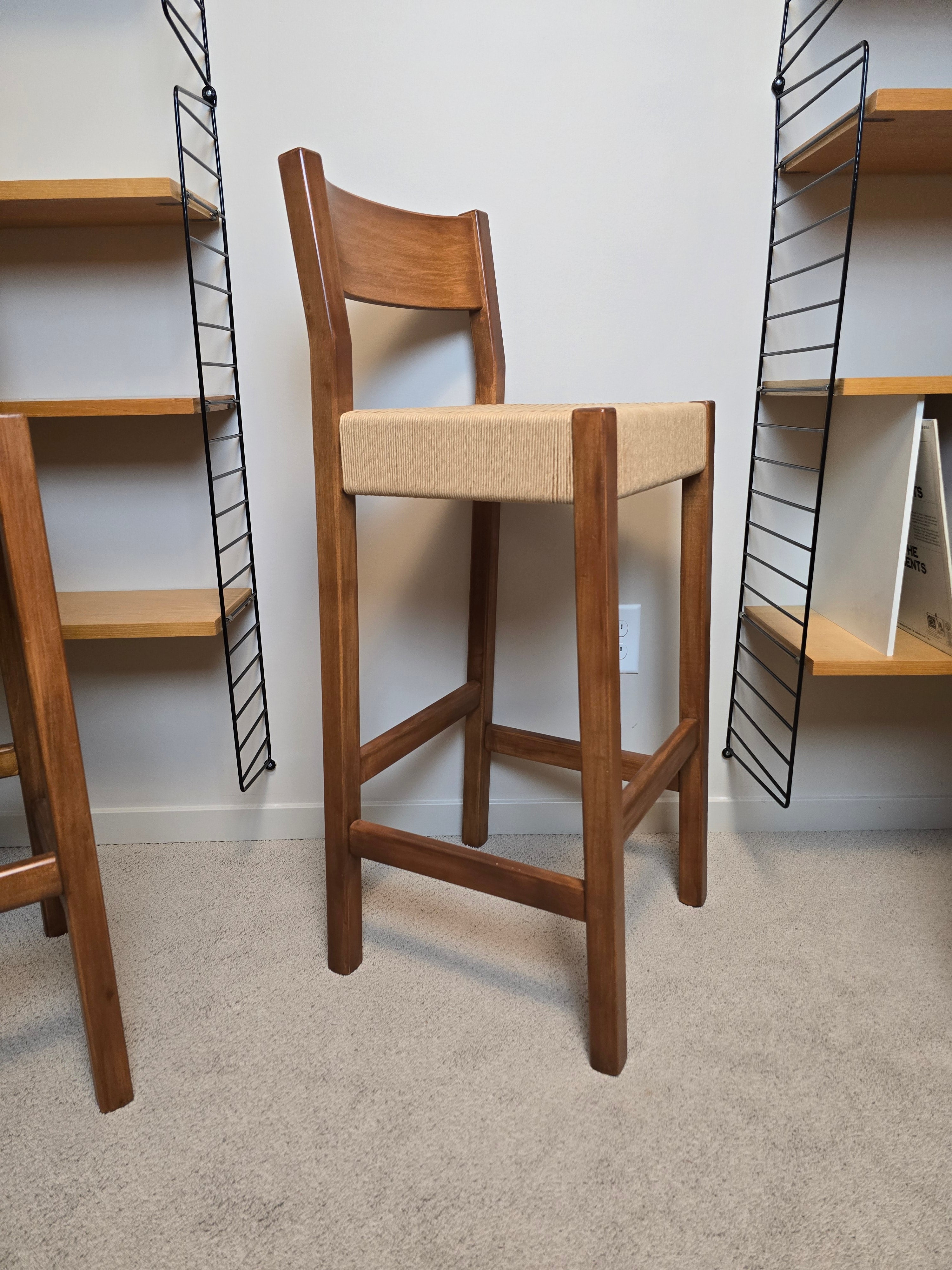 Danish Cord Bar Stools x4