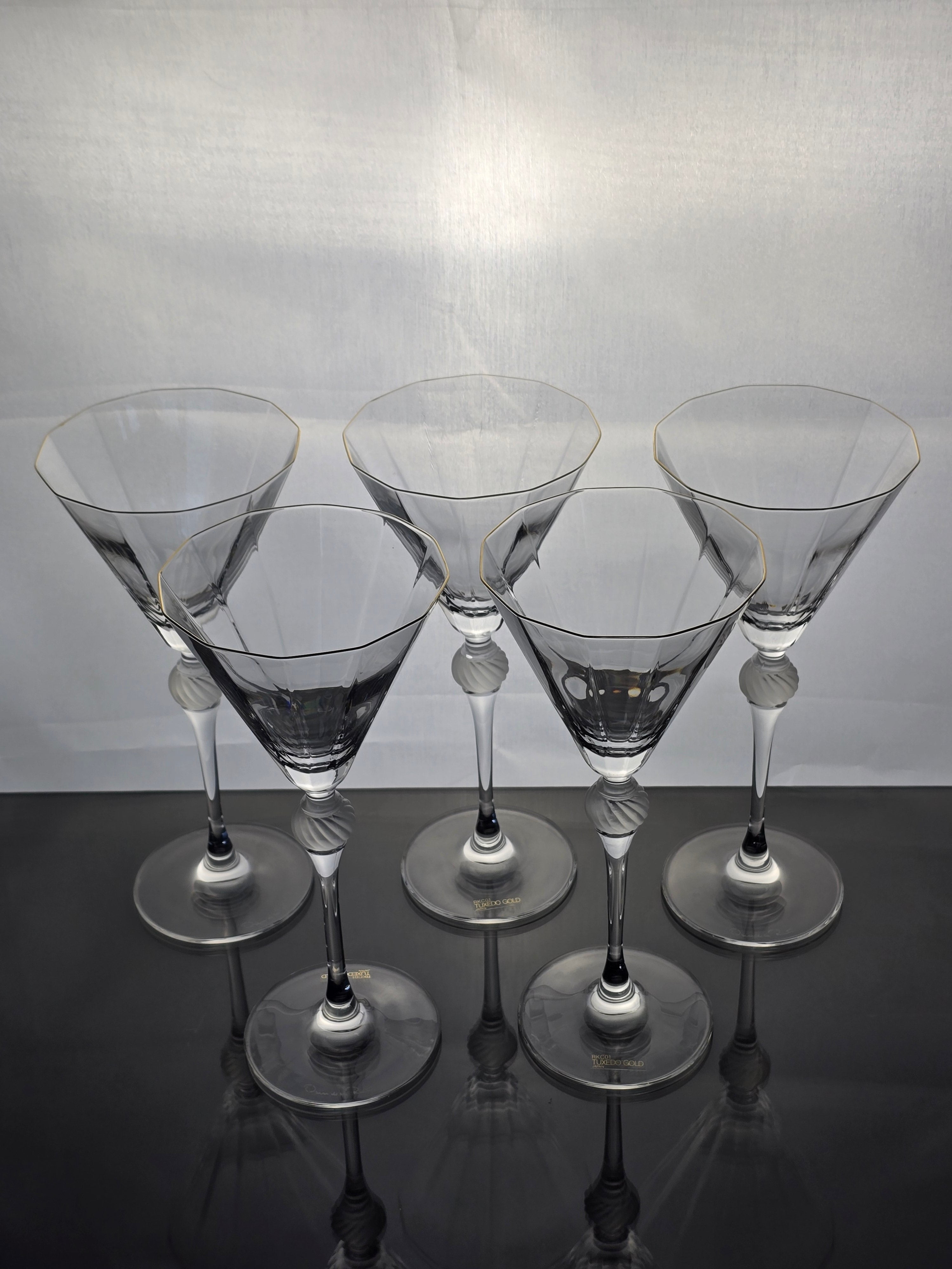Oscar de la Renta Tuxedo Gold Goblets x5
