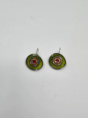 Jackie Spector Bullseye Pewter Earrings