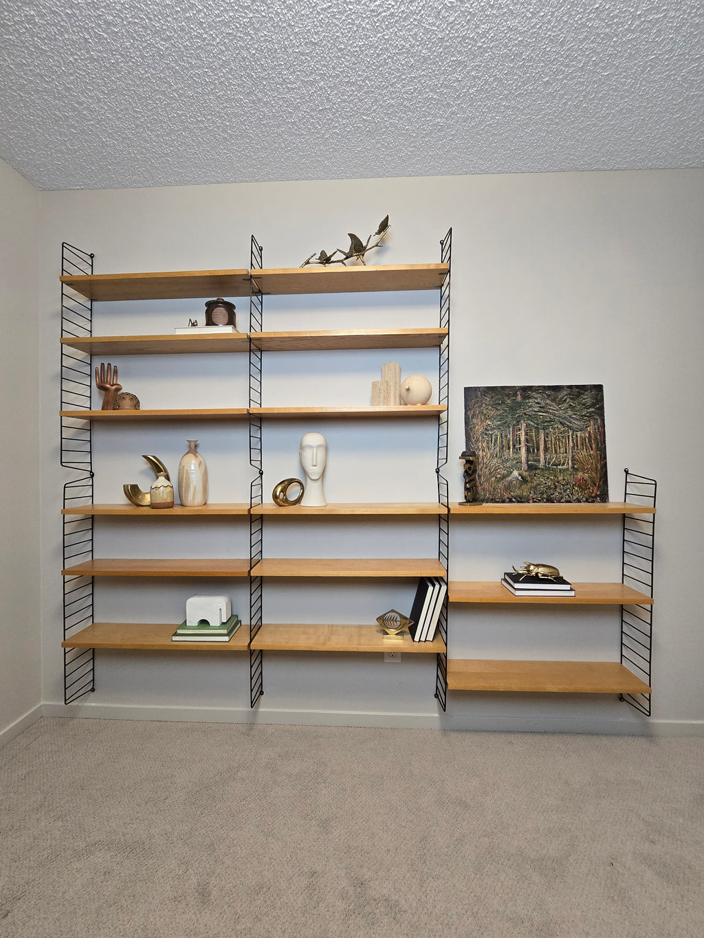 String Modular Shelf System in Black & Ash