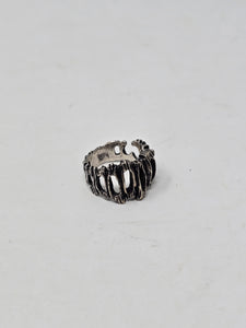 Brutalist Open Work Silver Ring