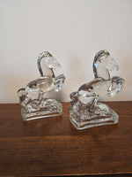 Art Deco L.E. Smith Glass Horse Bookends