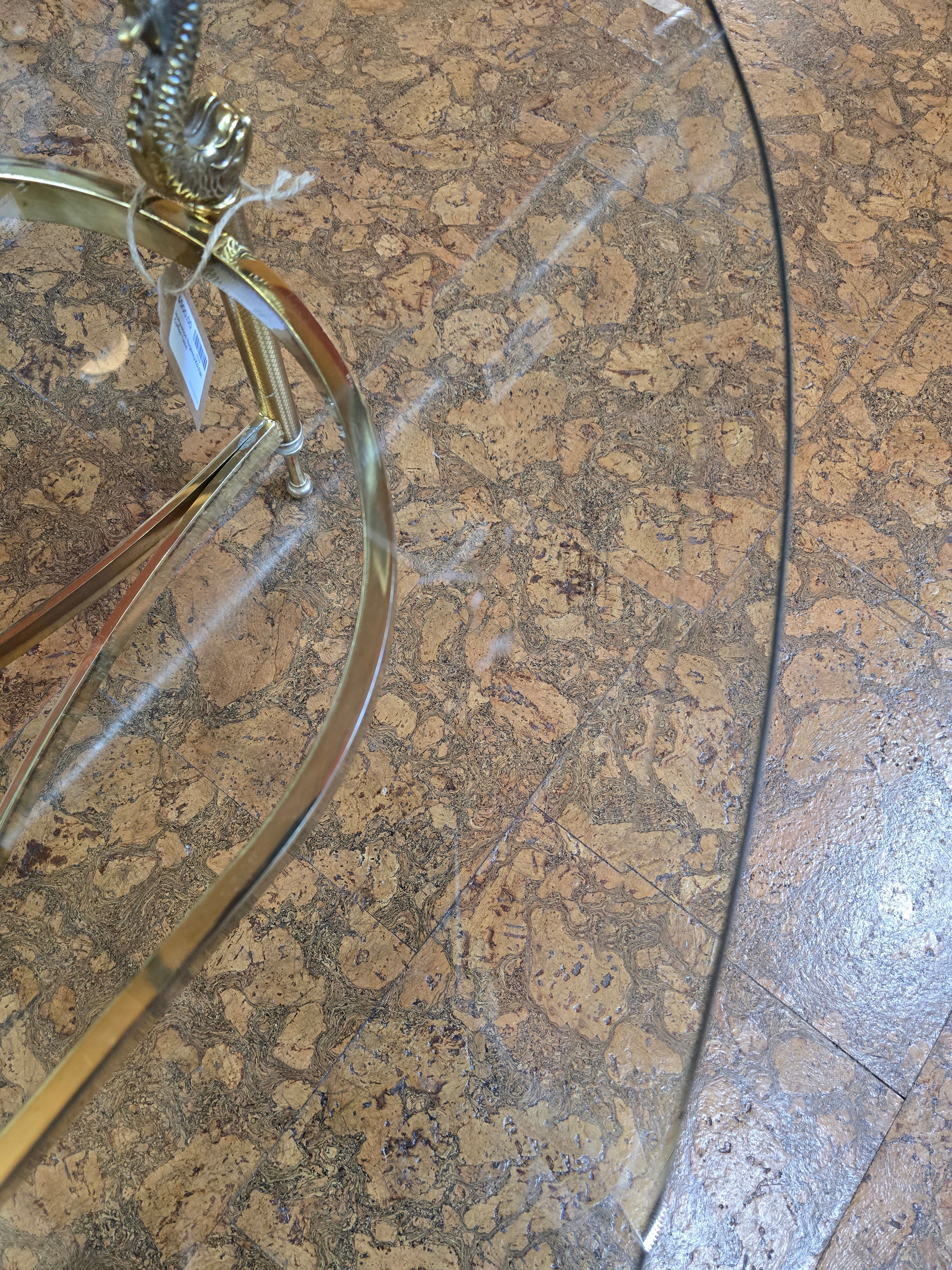 Hollywood Regency Victorian Dolphin Brass Coffee or Console Table