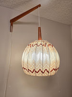 Teak & Missoni-Style Knit Wall Mount Lamp