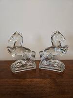 Art Deco L.E. Smith Glass Horse Bookends