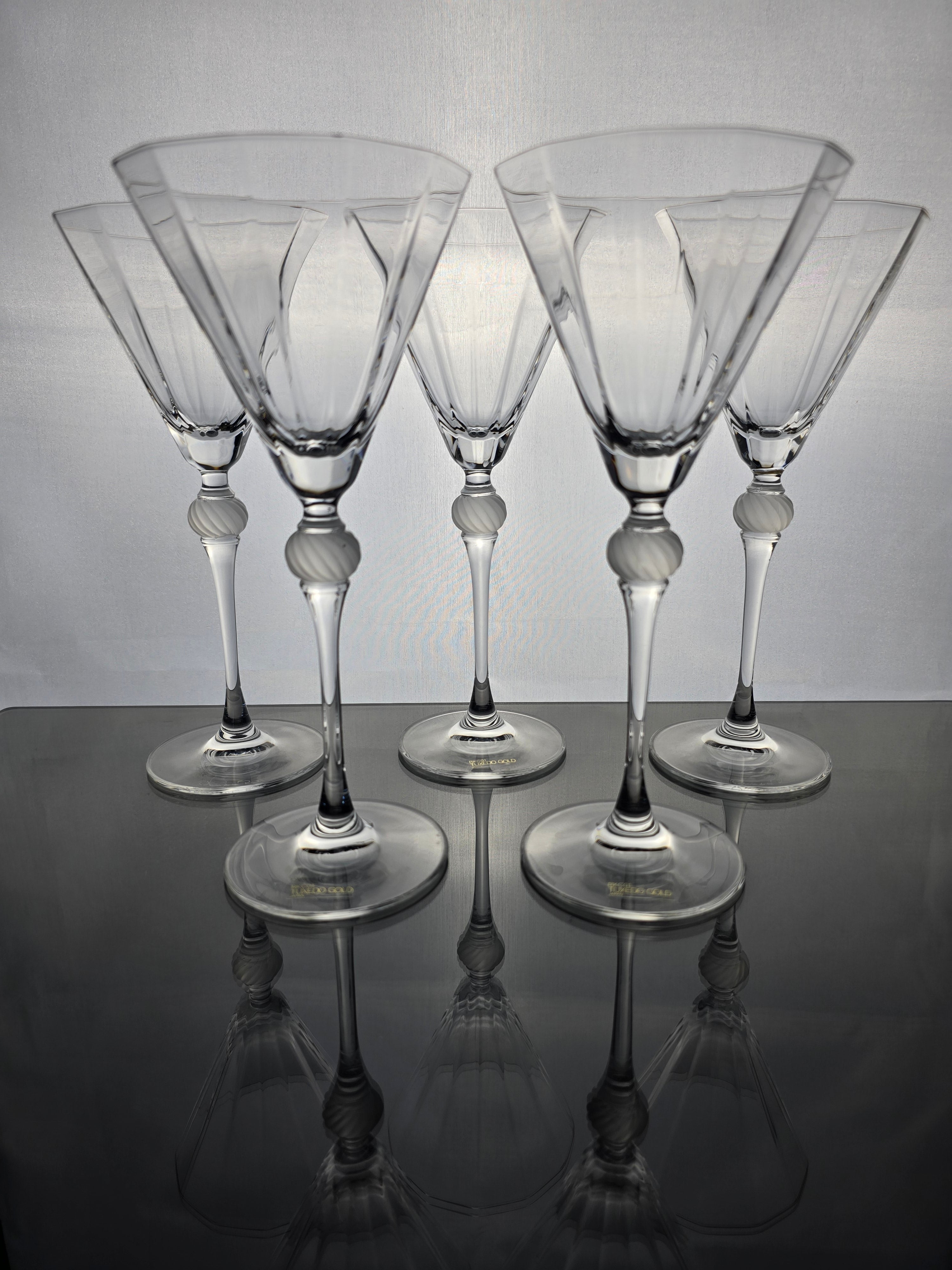 Oscar de la Renta Tuxedo Gold Goblets x5
