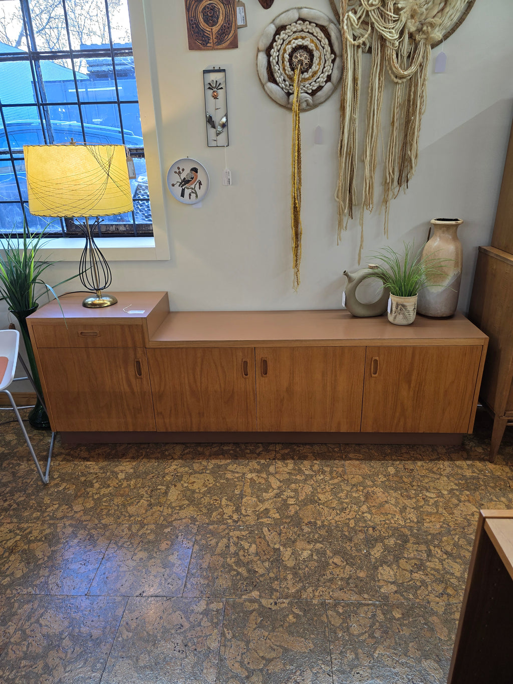 White Oak & Laminate Bench Cabinet