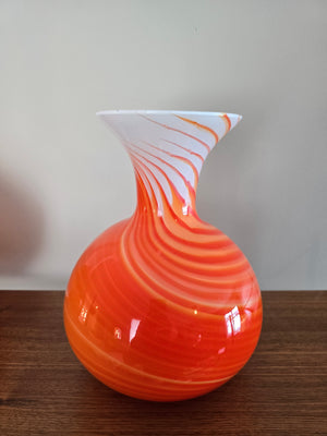 V.A.S. Empoli Orange Swirl Vases