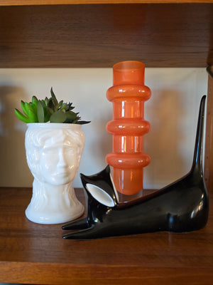 Milk Glass Lady Head Planter