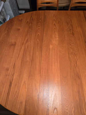 Niels Bach Danish Solid Teak Round Pedestal Dining Table