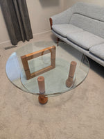 Postmodern Teak & Glass Coffee Table