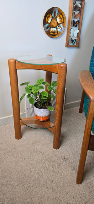 Danish Modern Teak Plant Stand End Table
